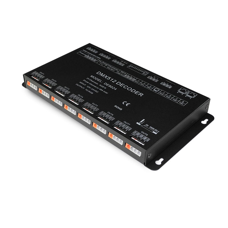 DC12-24V DMX512 Digital Signal 24CH RGB Output Constant Voltage LED Decoder DC12-24V DMX512 Digital Signal 24CH RGB Output Constant Voltage LED Decoder